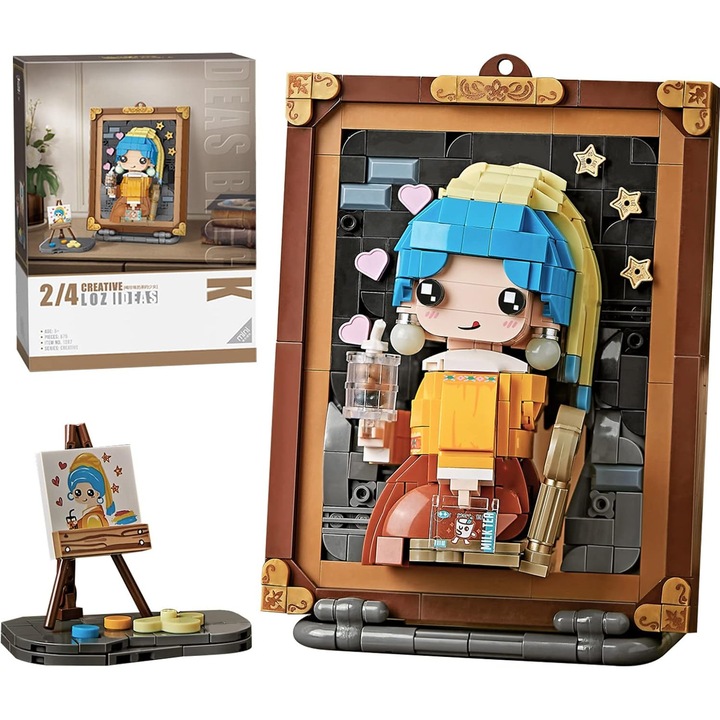 Комплект за изграждане с мини блокчета, bedee, 676 части, 3D момиче, интериорна декорация, релакс/креативност, твърд нетоксичен материал, перфектен подарък за деца и възрастни, 8 години+, многоцветен