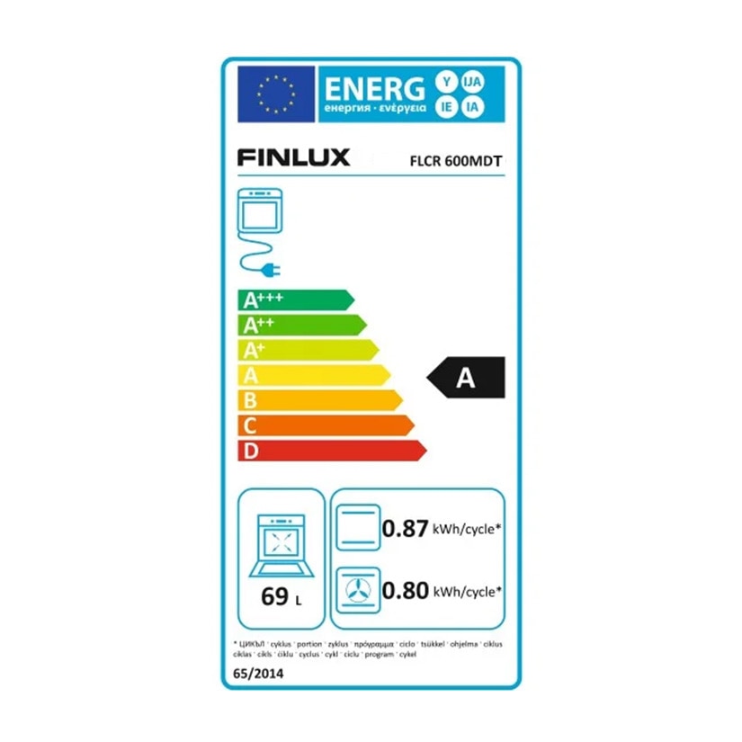 Aragaz electric Finlux FLCR 600MDT, Cuptor multifunctional, Plita vitroceramica, 69 l, 60 cm, Clasa A, Champagne