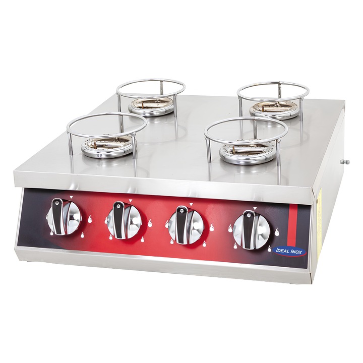 Aragaz cu 4 focuri pentru kunefe pe butelie Ideal Inox