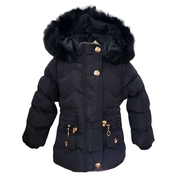 Geaca iarna fas fete roz, Negru