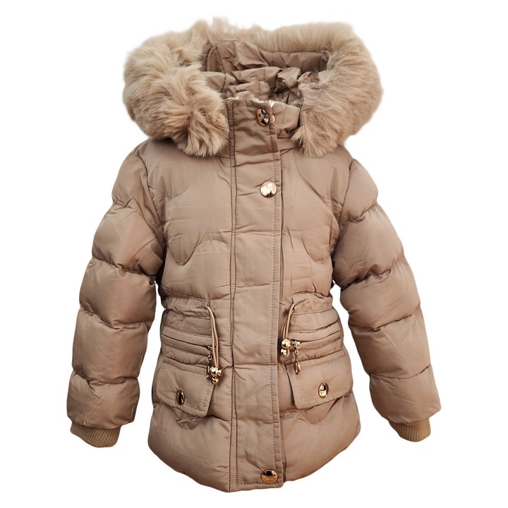 Geaca iarna fas fete roz, Crem