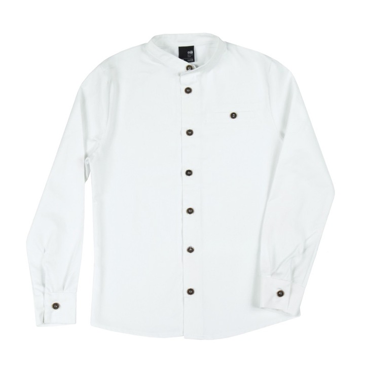 Camasa cu maneca lunga, cu guler ridicat, pentru copii, GT 0511, Alb 124725