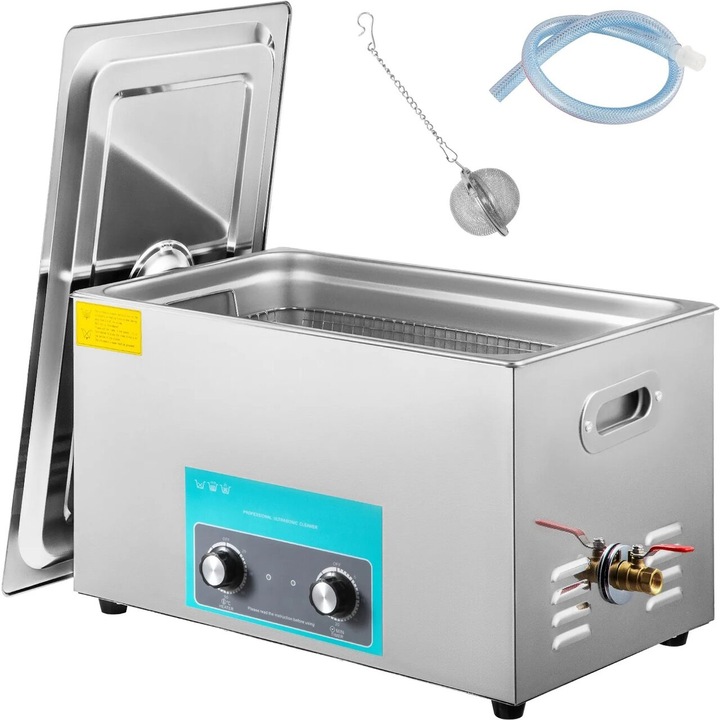 Aparat de curatat cu ultrasunete, Capacitate 22 l, 180W, frecventa ultra-inalta 40 kHz, Inox, 20-80℃