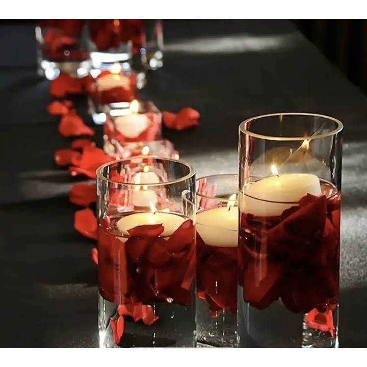 Set 6 lumanari plutitoare albe, decorative, pentru boluri si aranjamente florale