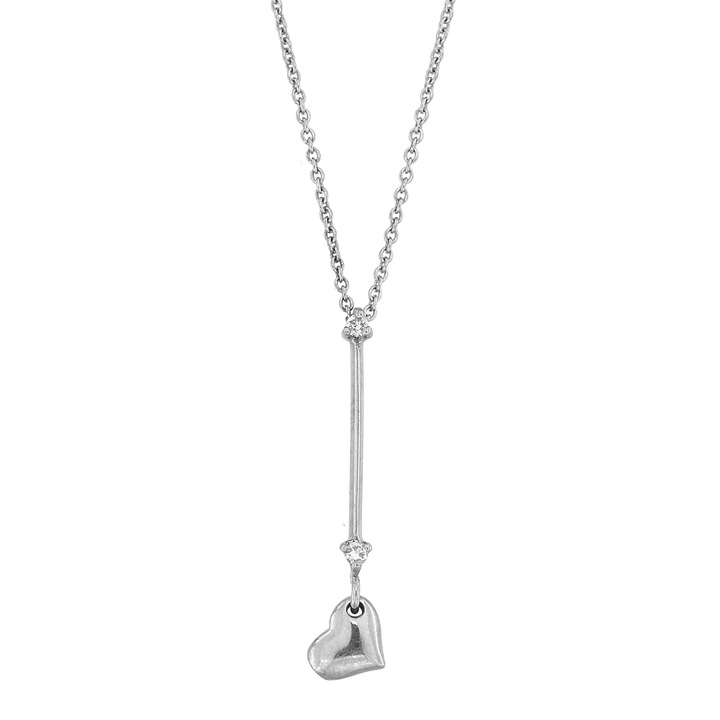 Lant si pandantiv din aur alb 18K decorat cu Diamante Naturale 0.022ct. G-H VS1 1.96g
