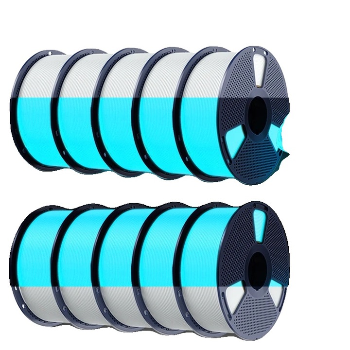 Filament 3D PLA luminos, 1.75mm, 1kg, 330m, compatibil cu majoritatea imprimantelor FDM