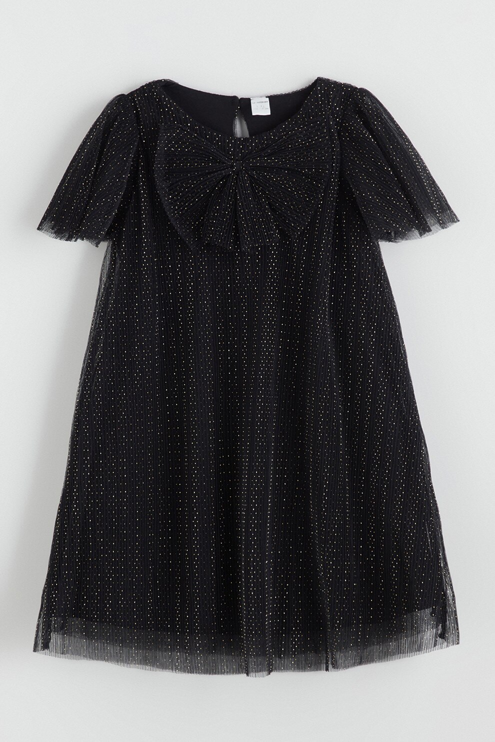 LC WAIKIKI, Rochie evazata cu funda, Negru, 98-104 CM