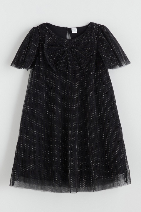 LC WAIKIKI, Rochie evazata cu funda, Negru, 92-98 CM