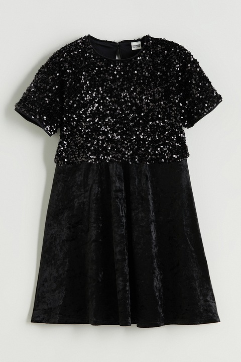 LC WAIKIKI, Rochie mini cu paiete, Negru