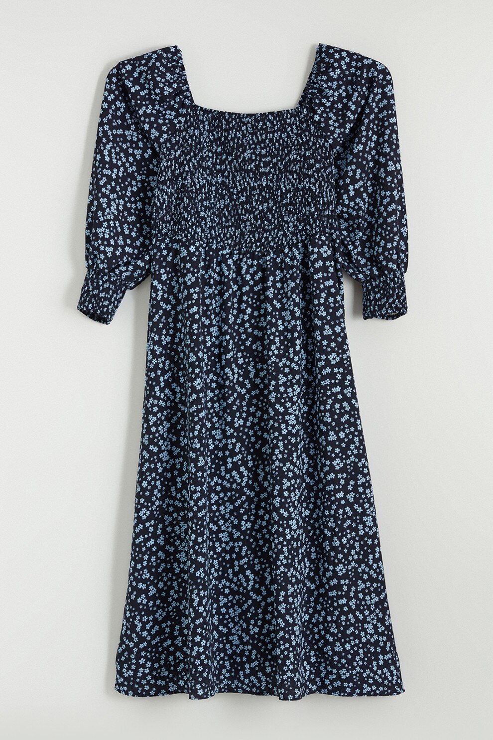 LC WAIKIKI, Rochie evazata cu decolteu patrat, Albastru ultramarin, Albastru deschis, 38