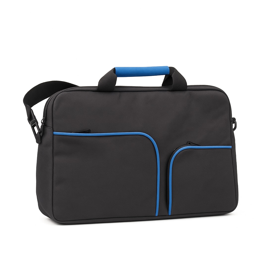 Geantă laptop Dalimag, material textil durabil, design modern, negru, până la 15.6"