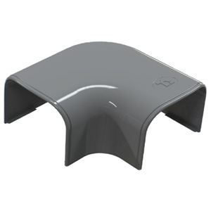 Curba canal 90° OPTIMA CP 75-OPT, PVC rigid gri antracit, rezistent la socuri si raze UV, design inovator cu sistem de prindere cu interblocare ultrarapid, finisaj premium, vopsibil, durabil, pentru trasee frigorifice si instalatii HVAC