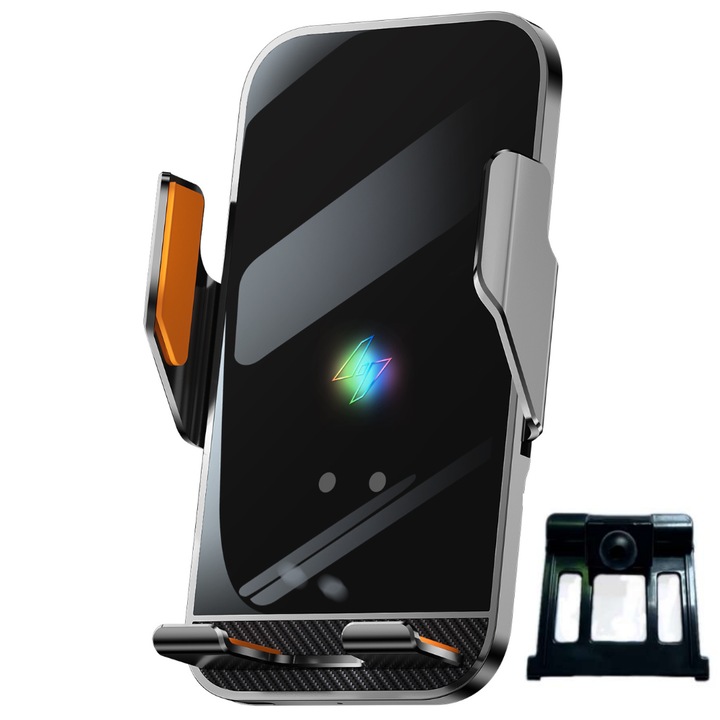 Suport auto telefon VELTROVA cu incarcare wireless 15W, prindere dedicata pentru SKODA OCTAVIA / OCTAVIA RS (2013-2019), senzor automat, rotire 360°, montaj stabil pe bord prin clipsare