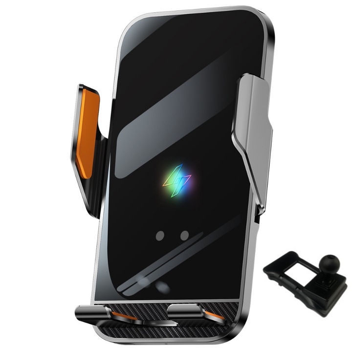 Suport auto telefon VELTROVA cu incarcare wireless 15W, prindere dedicata pentru VOLKSWAGEN GOLF (2009-2012), senzor automat, rotire 360°, montaj stabil pe bord prin clipsare