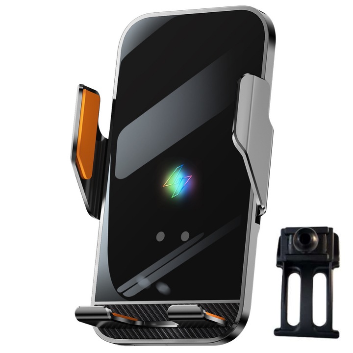 Suport auto telefon VELTROVA cu incarcare wireless 15W, prindere dedicata pentru VOLKSWAGEN PASSAT B6 (2005-2010), senzor automat, rotire 360°, montaj stabil pe bord prin clipsare