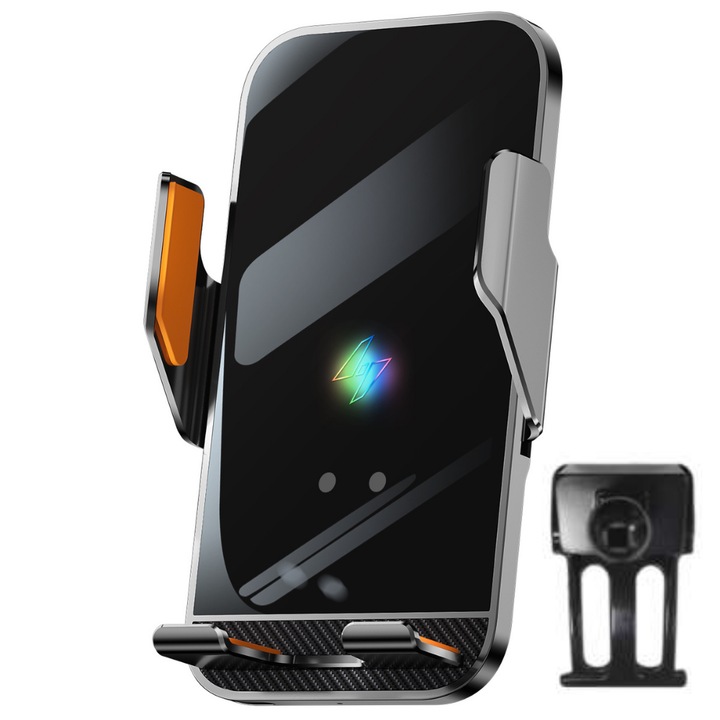 Suport auto telefon VELTROVA cu incarcare wireless 15W, prindere dedicata pentru VOLKSWAGEN PASSAT B7 (2010-2014), senzor automat, rotire 360°, montaj stabil pe bord prin clipsare