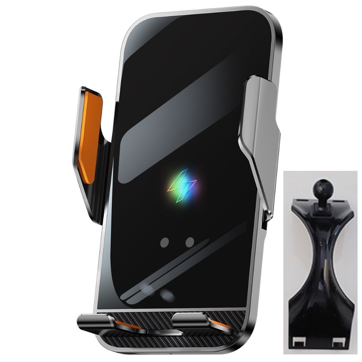 Suport auto telefon VELTROVA cu incarcare wireless 15W, prindere dedicata pentru MERCEDES A-Class (2019-prezent)/ CLA (2020-2023), senzor automat, rotire 360°, montaj stabil pe bord prin clipsare