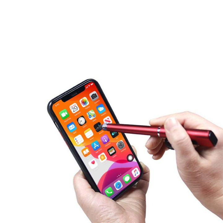 Pix, sublimabil, cu suport pentru telefon, si stylus, ROSU