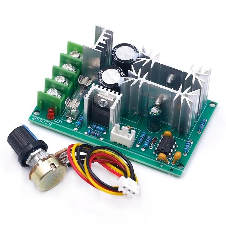 PWM DC 10-60V, 20A, 1200W motorfordulatszám szabályzó szénkefés motorokhoz