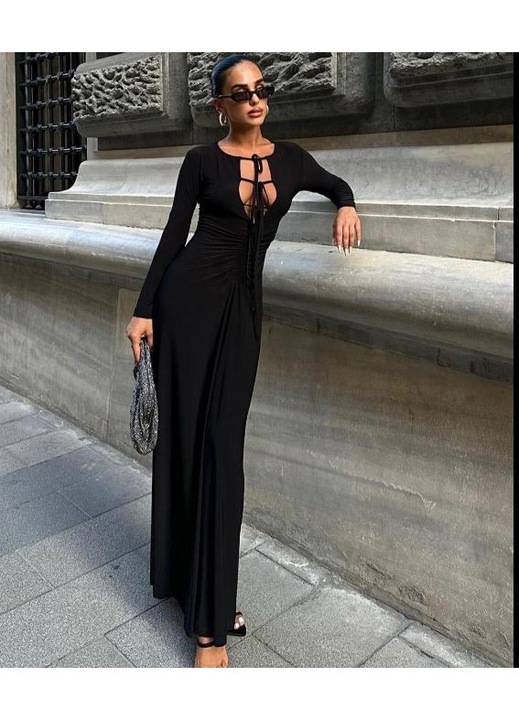 Rochie Tendeza, mulată, neagr, Negru