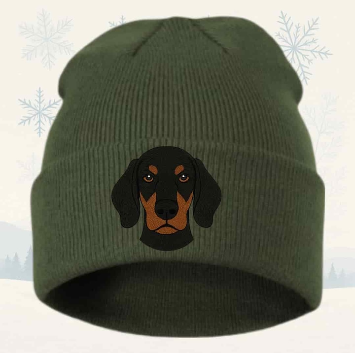 Caciulă de vânătoare unisex cu câine brodat, 100% poliacrilic, izolație termică, dublu strat, iarnă