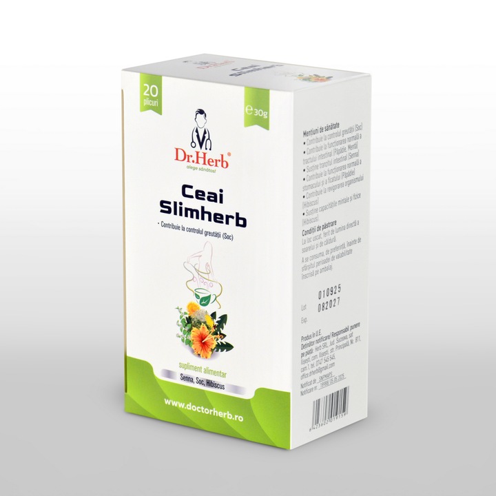 Ceai Slimherb, Dr.Herb, 20 plicuri, aroma Soc, 50g