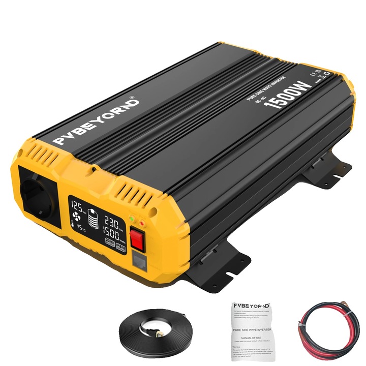 Inverter DC/AC 1500W, 12V, 220-240V, 50HZ, dimensiuni 47.4x26.8x10.5cm, putere de varf 3000W