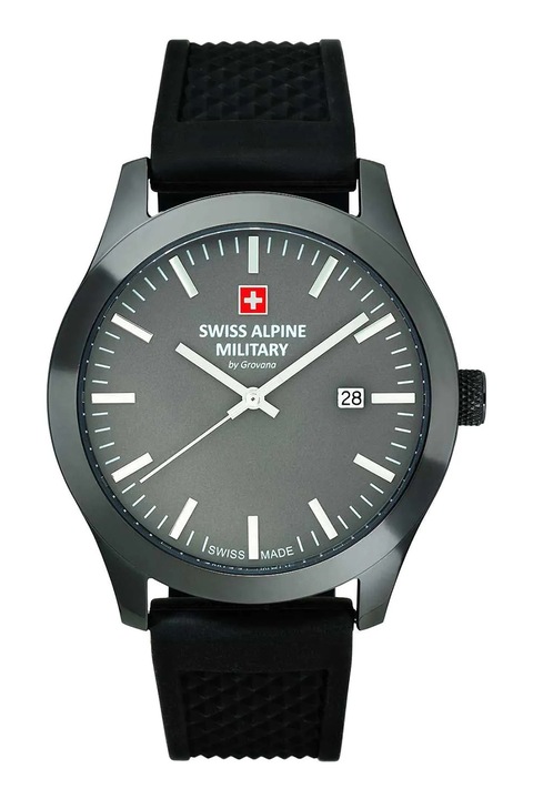 Swiss Alpine Military, Karóra szilikonszíjjal, Fekete