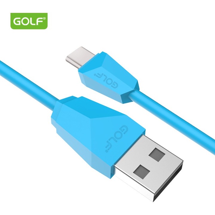 Cablu USB la USB Type C Golf Diamond Sync Cablu albastru 1m 2A GC-27t