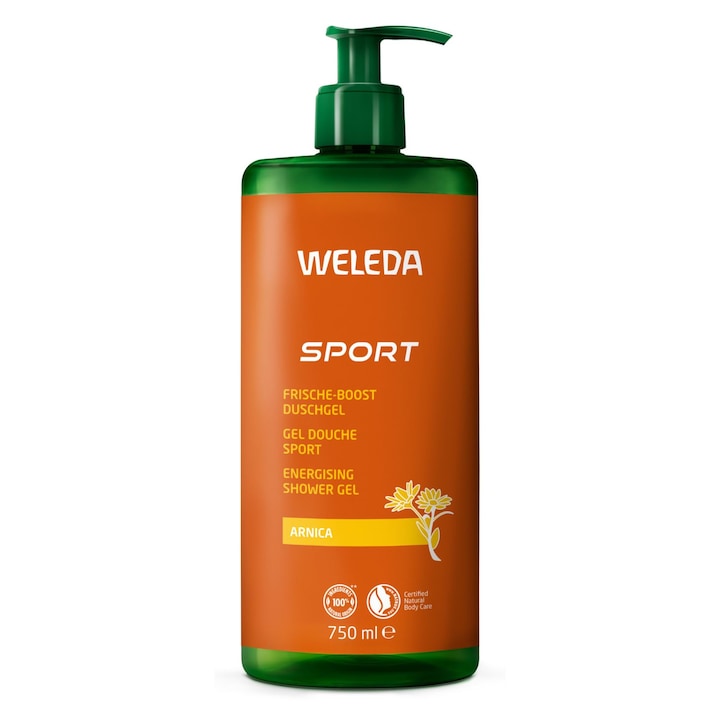 Weleda Bio Sport XXL tusfürdő, unisex, 750ml, árnikával, rozmaring/levendula illattal