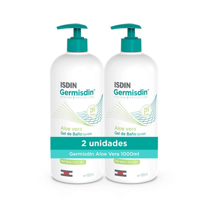 Isdin Germisdin Syndet tusfürdő Aloe Verával, 1L, 2 darabos szett