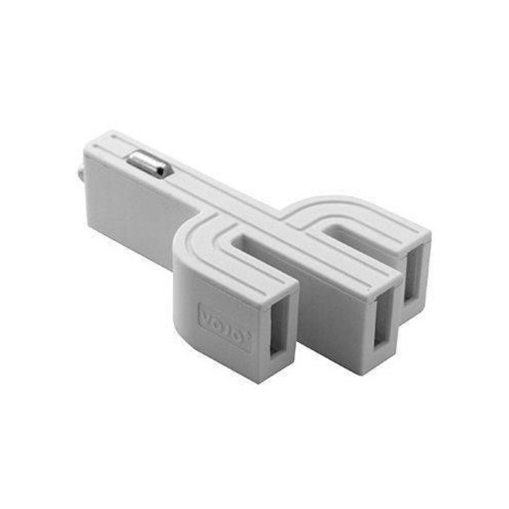 Adaptor USB 3 mufele, 3A, Alb
