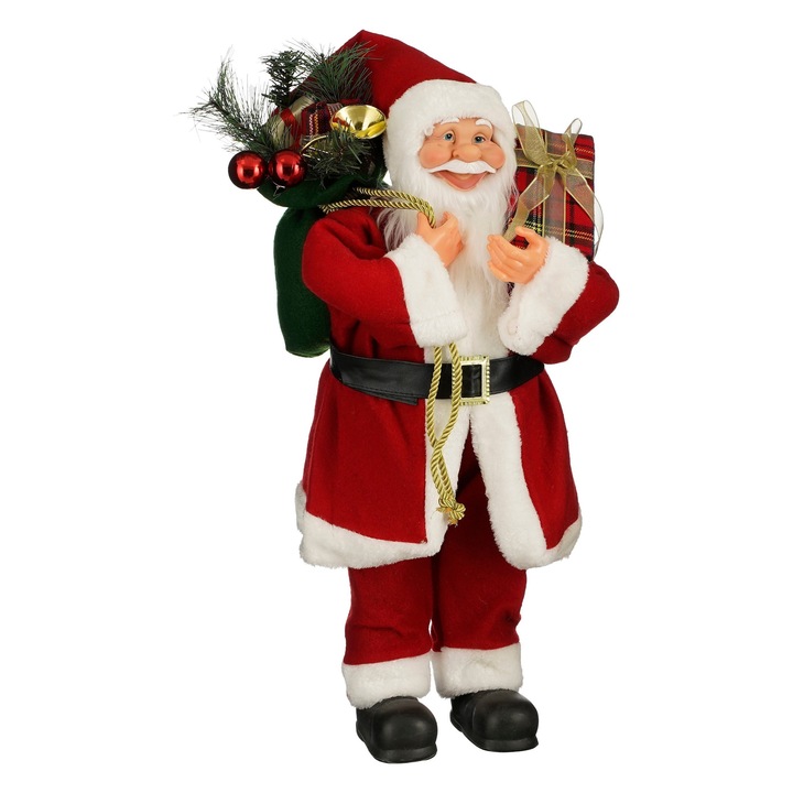 Decoratiune Mos Craciun rosu, 30x20x60cm