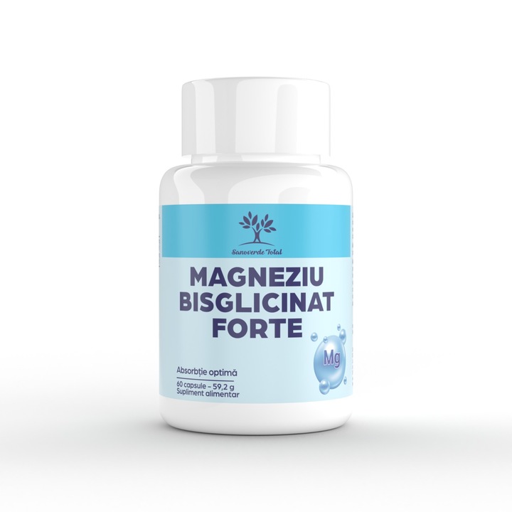Magneziu Bisglicinat Forte 60 capsule, preventie pentru crampe si recuperare post-efort), Sanoverde Total