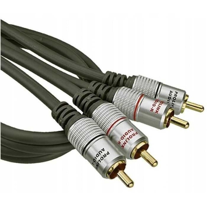 Cablu RCA mufa tata x2 din ambele parti 0.5m negru PROLINK TCV4270-0.6