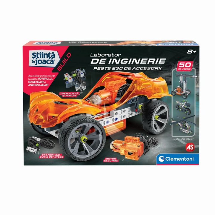 Set educativ Stiinta si Joaca, inginerie, multicolor, pentru 8 ani, 230 de accesorii