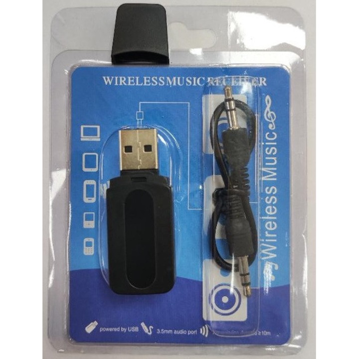 Adaptor convertor audio bluetooth Wireless2.1 +EDR USB cu 3.5 mm Jack
