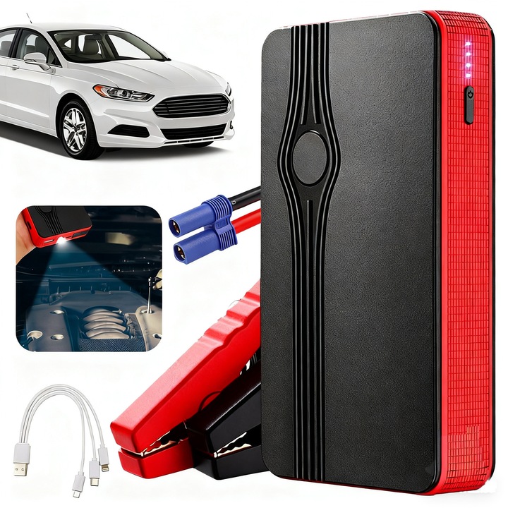 Starter Auto Multifunctional YOUKUKE®, 12V, 30000mAh, Redresor Auto, Jump Starter Booster Portabil, Robot De Pornire Auto