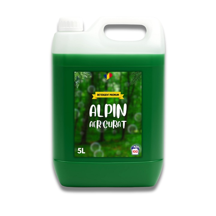 Detergent Lichid Rufe Premium, Alpin, Universal, Curatare Eficienta, Bland cu Pielea si Tesaturile, 100 Spalari, 1x5L
