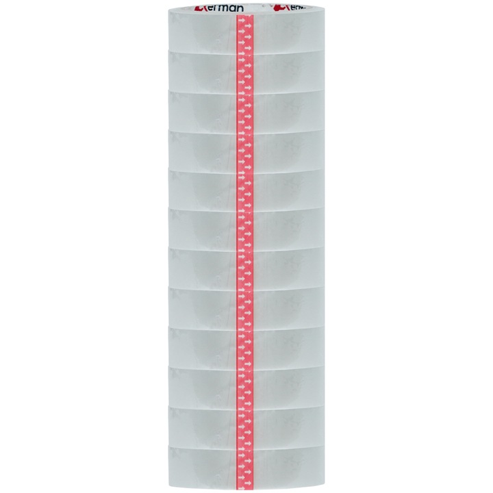 Banda adeziva transparenta 24 mm x 50 m 12 role Okerman