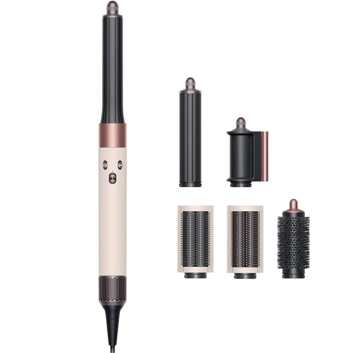 Мултистайлър за коса Novelty™ Airwrap Complete Long Volumise, 3 степени на скорост, 3 степени на температура, 6 приставки, керамично розово злато, 30x40мм, 1300W, Розов