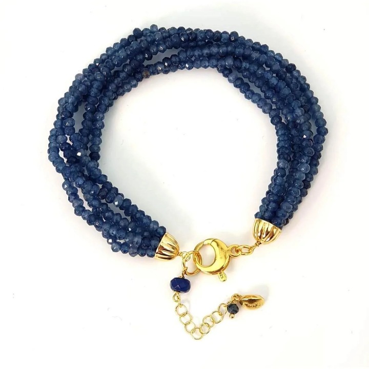 Bratara Greta din agat albastru safir