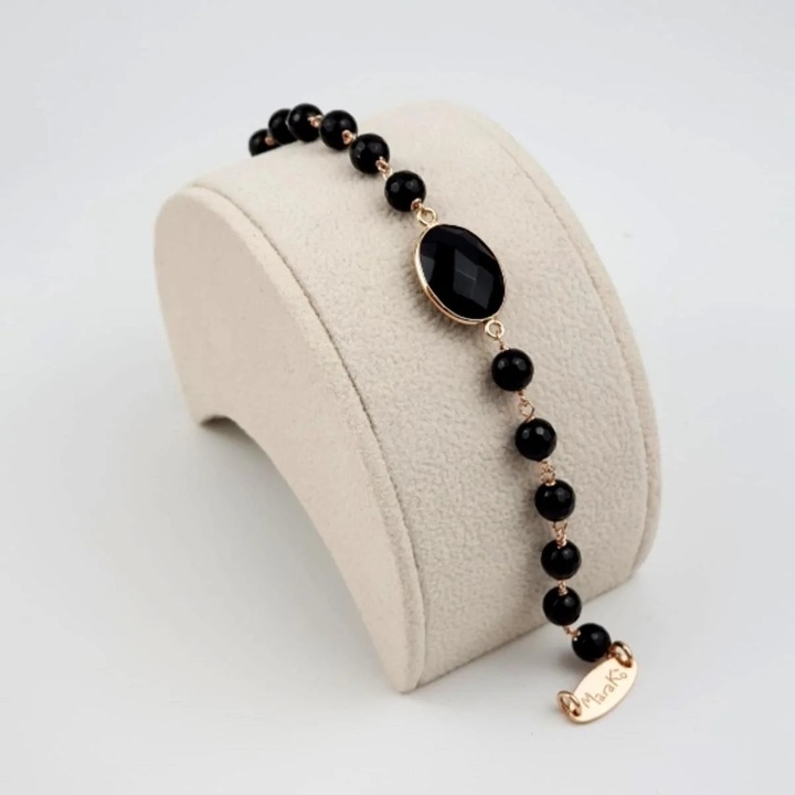Bratara Aurora din agat negru