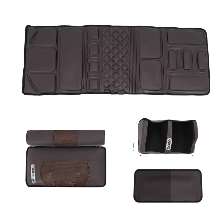 Perna de masaj, caldura, 9 moduri de masaj, 9 niveluri de intensitate, maro rosiatic, priza EU