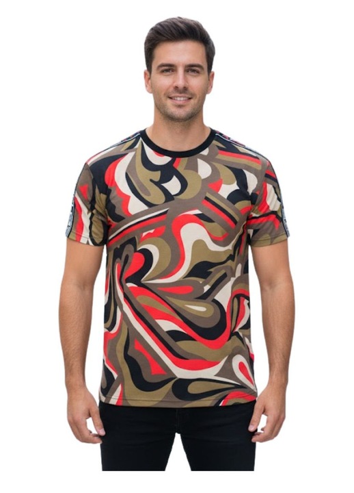 Férfi póló, Custo Barcelona, többszínű, poliészter-elasztán, S INTL