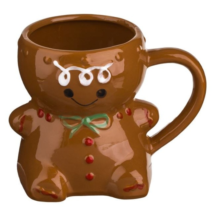 Cana Craciun Ceramica 380ml Maro Model Om Din Turta Dulce 3D Pentru Servire Bauturi Shopiens®