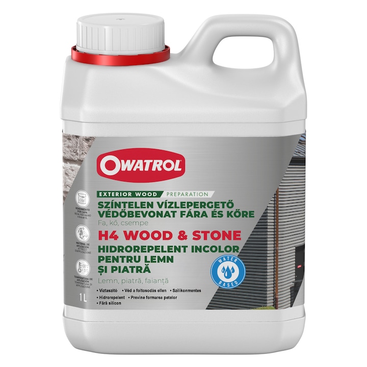 Protectie hidrorepelentă Owatrol H4 WOOD-STONE 1L, incolor, pentru lemn și piatră