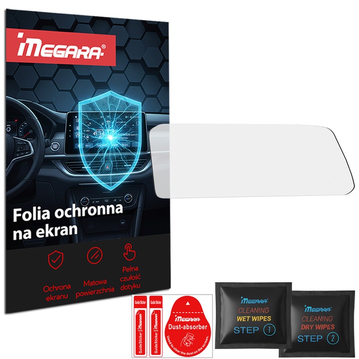 Folie de protecție anti-amprente pentru radio Mazda 3 (2019-2024), mat, instalare fără bule, set 1 folie