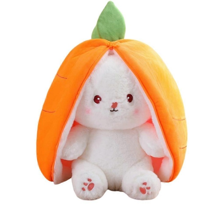 Плюшена играчка, зайче ягода, с морков, 35см, за деца 4-6 години