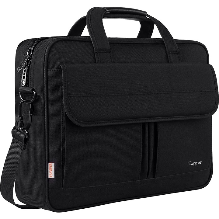 Geantă laptop Taygeer 17 inch, impermeabilă, neagră